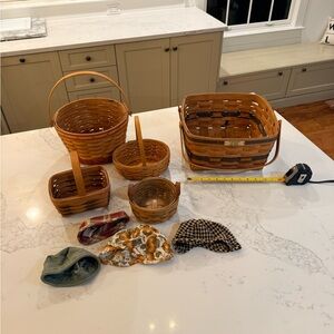 7 Assorted Longaberger Handcrafted Woven Basket Bag